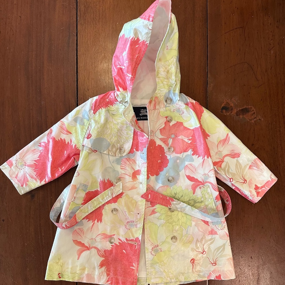 Burberry trench coat in Burberry floral waxed fabric - Size 18Months